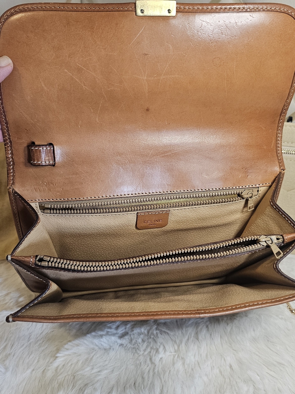 Celine Macadam Triomphe Clutch Bag With Dustbag Insert And Chain - Picture 9 of 16